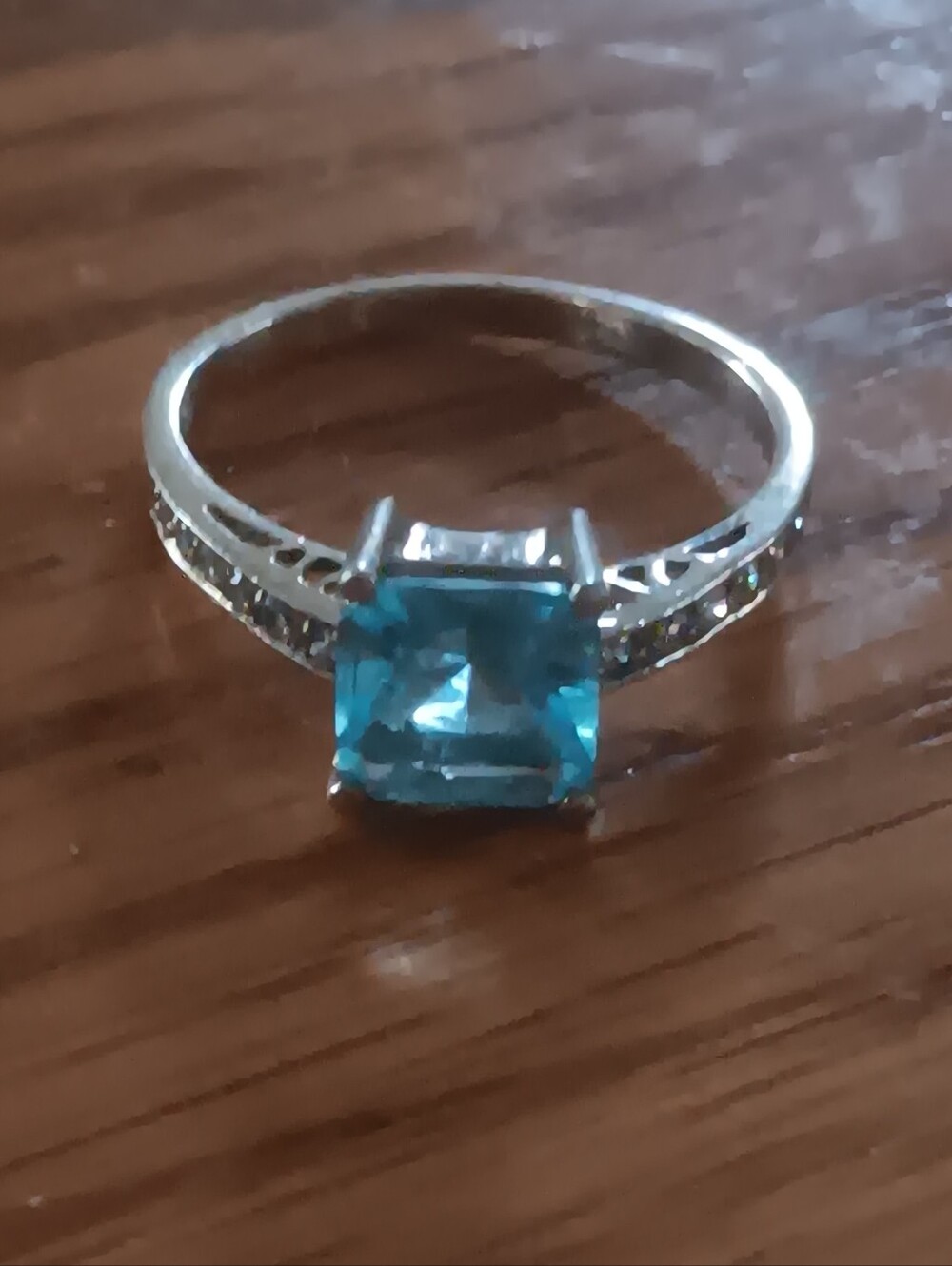 Vintage 925 & 4.2ct. Real Aquamarine Ring - Picture 11 of 16